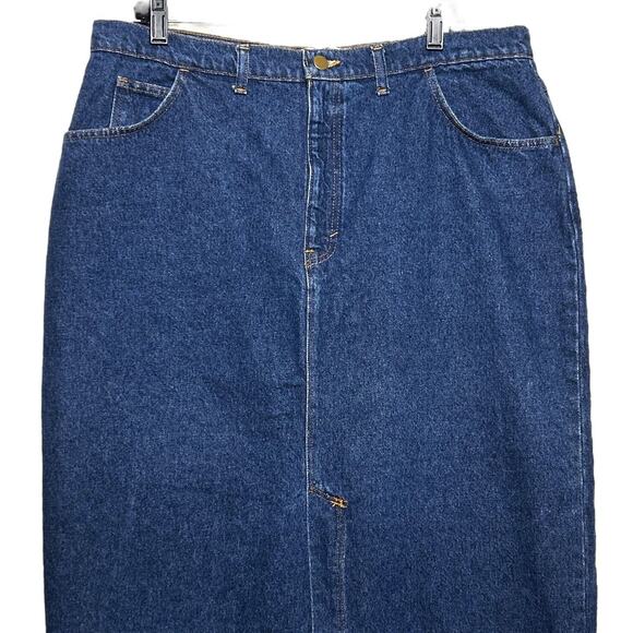 Vtg Gitano Denim Skirt Sz 18/20 H6 Straight Front Slit 90s Y2K Made In USA READ - Picture 3 of 12